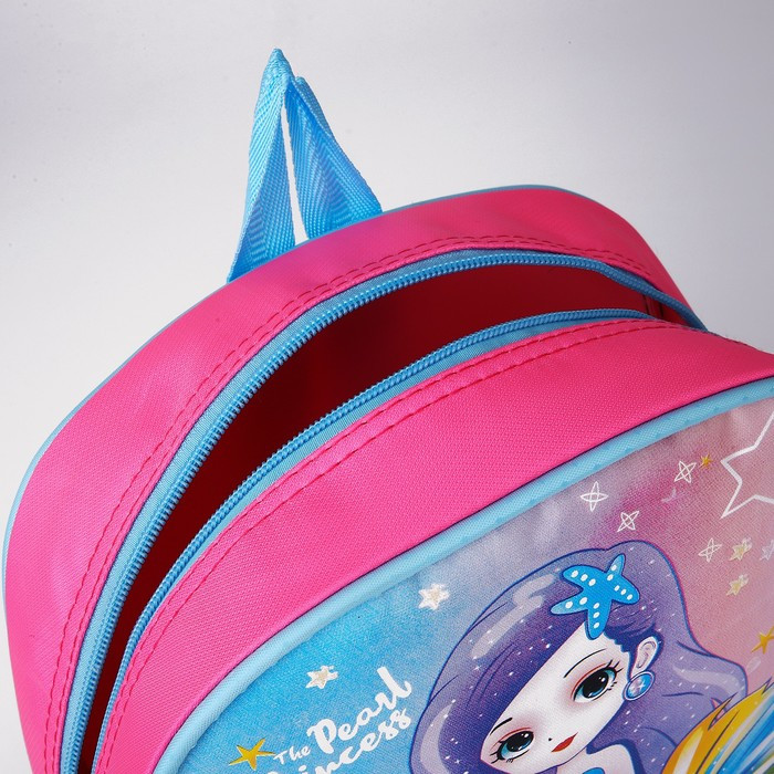 Рюкзак на молнии, 1 наружный карман, вставка МИКС, цвет синий - фото 5 - id-p213429924