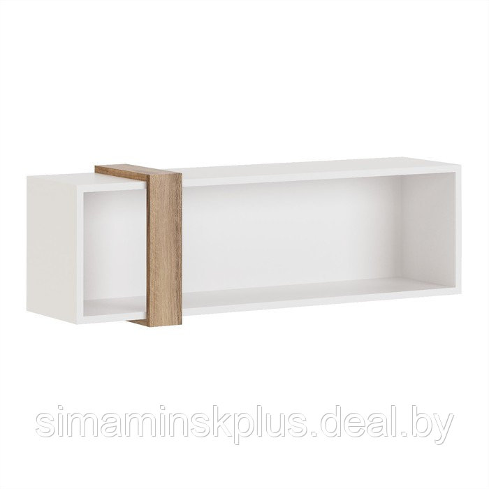Шкаф навесной открытый «Гринвич №7», 1100×266×332 мм, цвет белый / авелано - фото 1 - id-p213428597