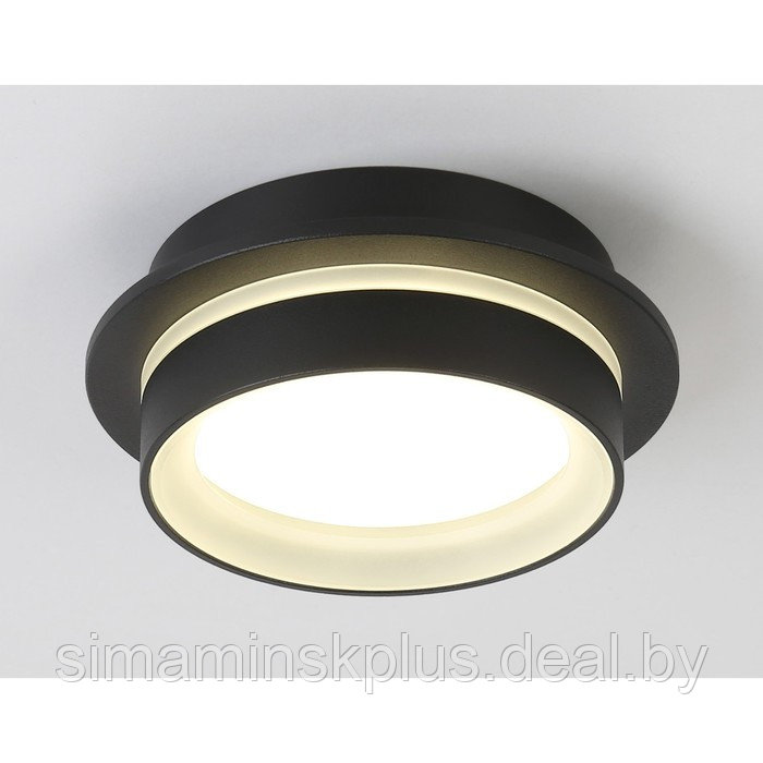Накладной светильник со сменной лампой TN5385, GX53, 105х105х40 мм, цвет чёрный песок, белый матовый - фото 2 - id-p213429633