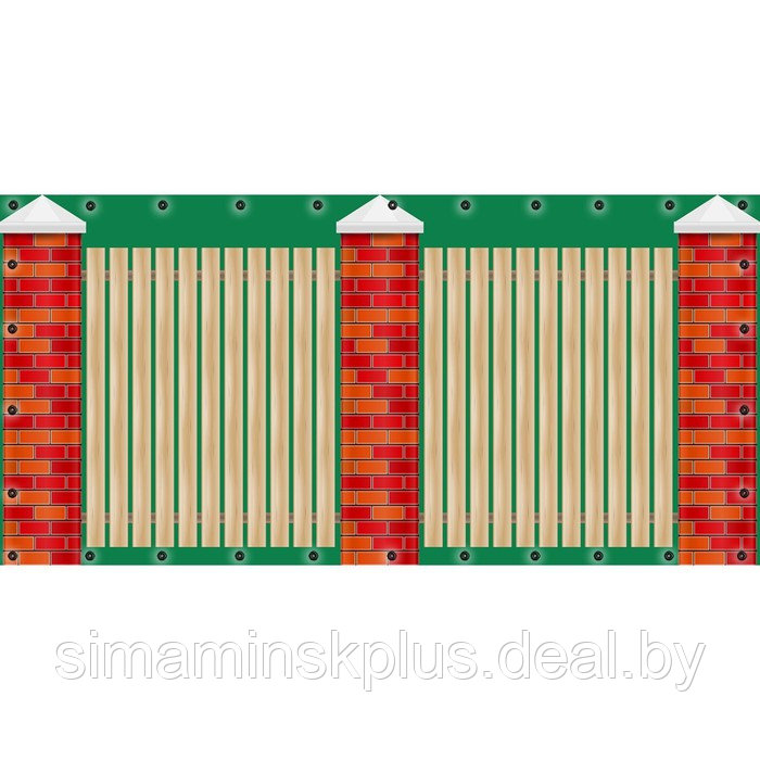 Фотосетка, 314 × 155 см, с фотопечатью, люверсы шаг 0.3 м, «Красные кирпичные столбы» - фото 1 - id-p213430611