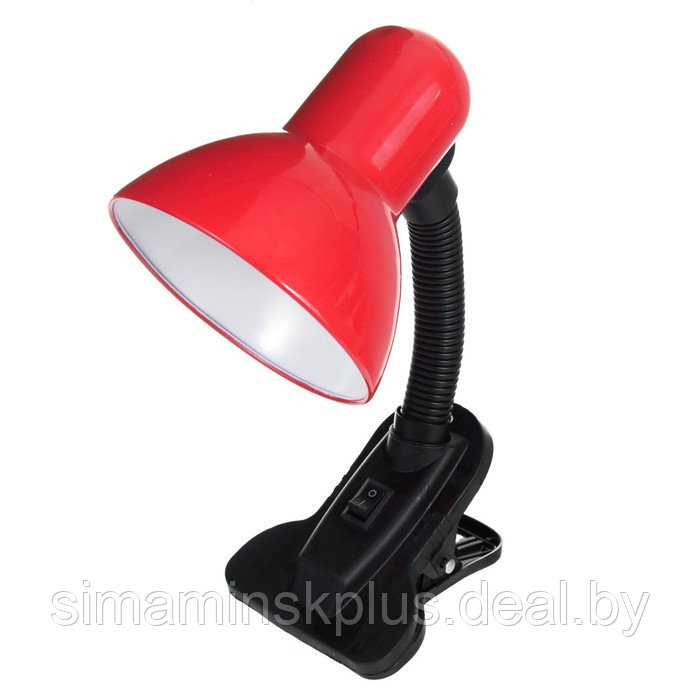 Лампа настольная Е27, с выкл. на зажиме (220В) красная (108В) - фото 8 - id-p213429442