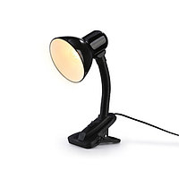 Настольная лампа со сменной лампой с прищепкой DE7710, E27, 40Вт, 110х110х292 мм, цвет чёрный