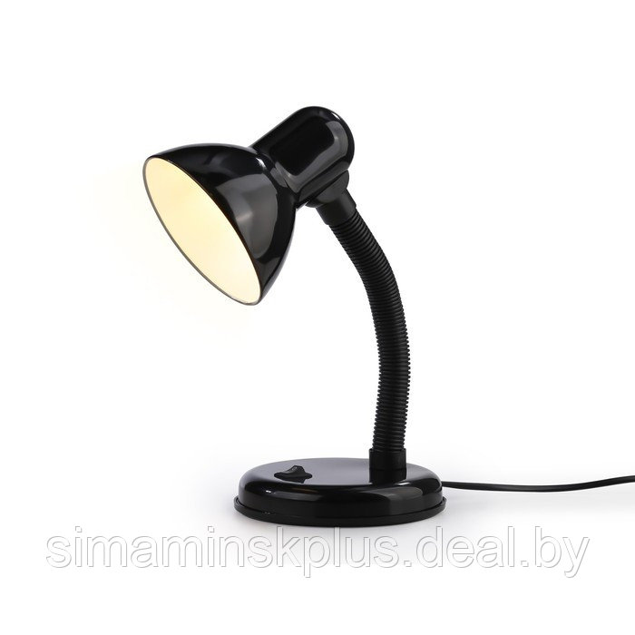 Настольная лампа со сменной лампой с выключателем DE7704, E27, 40Вт, 110х110х200 мм, цвет чёрный - фото 1 - id-p213429447