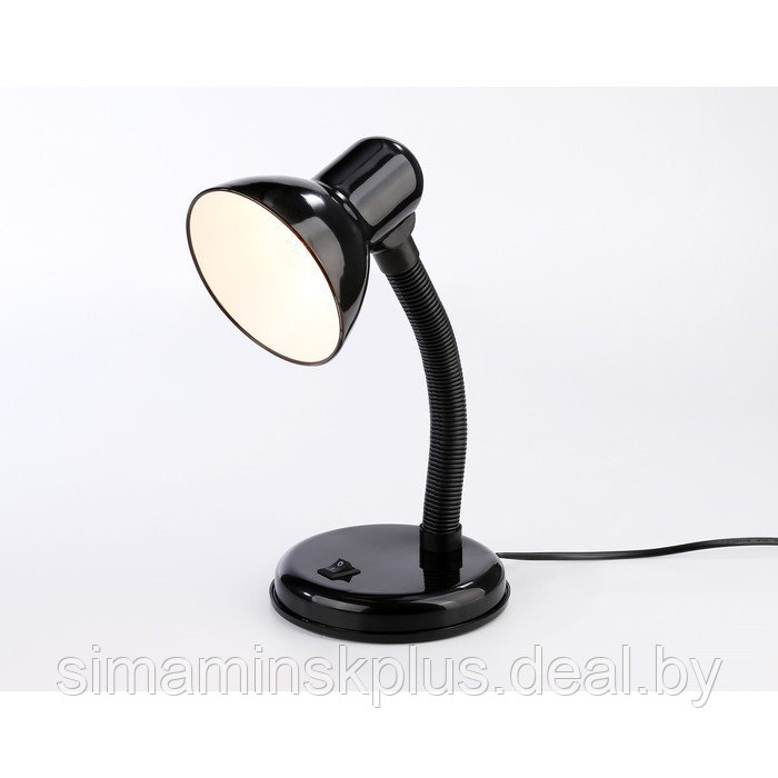 Настольная лампа со сменной лампой с выключателем DE7704, E27, 40Вт, 110х110х200 мм, цвет чёрный - фото 2 - id-p213429447