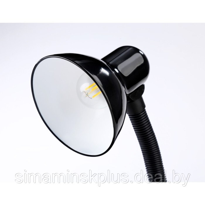 Настольная лампа со сменной лампой с выключателем DE7704, E27, 40Вт, 110х110х200 мм, цвет чёрный - фото 4 - id-p213429447
