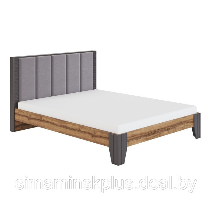 Кровать с мягкой спинкой «Моника №2.1», 1400×2000 мм, без основания, цвет авелано/графит - фото 1 - id-p213428962