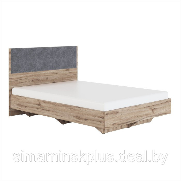 Кровать с мягким элементом «Николь №1.1», 1400×2000 мм, цвет серый/дуб альпийский - фото 1 - id-p213428970