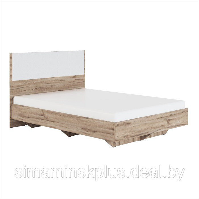 Кровать с мягким элементом «Николь №1.2», 1400×2000 мм, цвет белый/дуб альпийский - фото 1 - id-p213428971