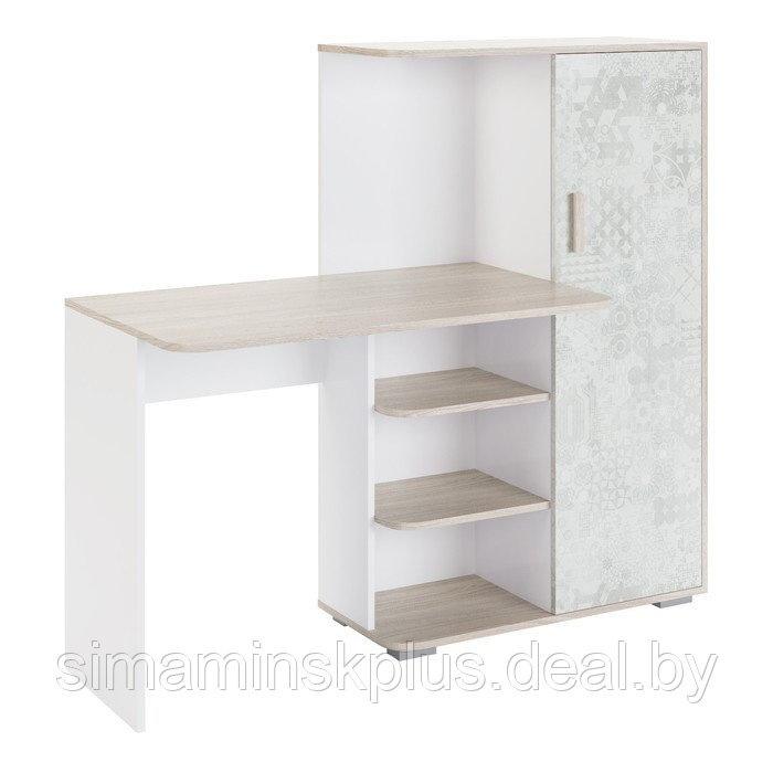 Стол со шкафом «Паскаль №1», 1420×404×1282 мм, цвет ясень анкор / белый / спринт - фото 1 - id-p213428690