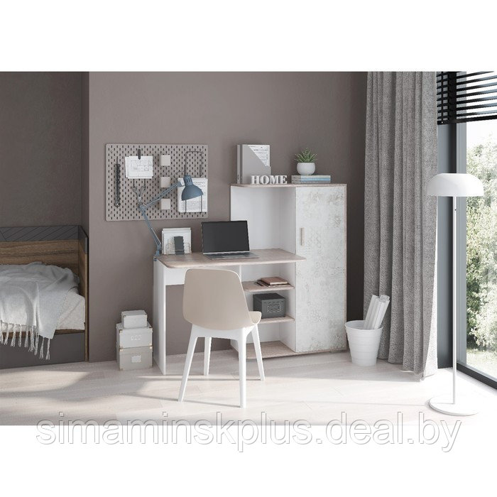 Стол со шкафом «Паскаль №1», 1420×404×1282 мм, цвет ясень анкор / белый / спринт - фото 3 - id-p213428690