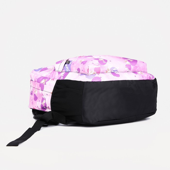 Рюкзак на молнии, 3 наружных кармана, цвет сиреневый - фото 3 - id-p213429960