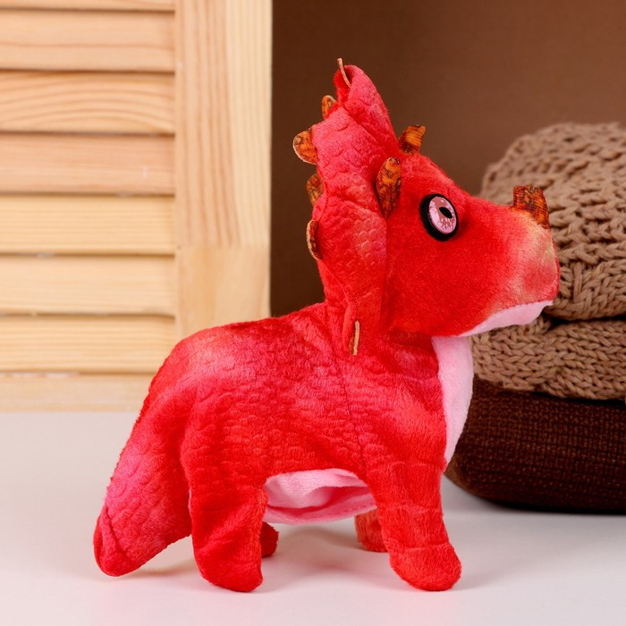 Мягкая музыкальная игрушка «Динозаврик», 16 см, цвет красный - фото 2 - id-p213427812