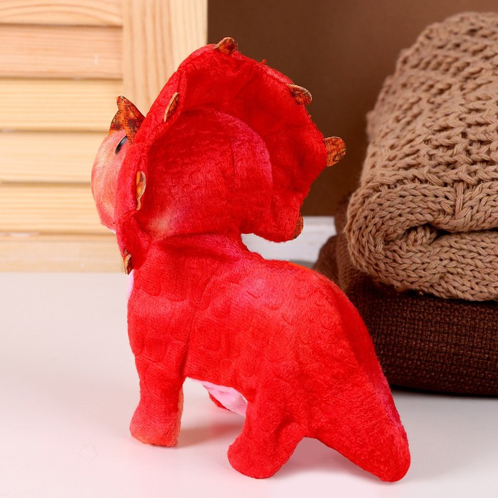 Мягкая музыкальная игрушка «Динозаврик», 16 см, цвет красный - фото 3 - id-p213427812