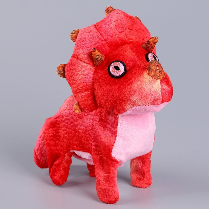 Мягкая музыкальная игрушка «Динозаврик», 16 см, цвет красный - фото 6 - id-p213427812