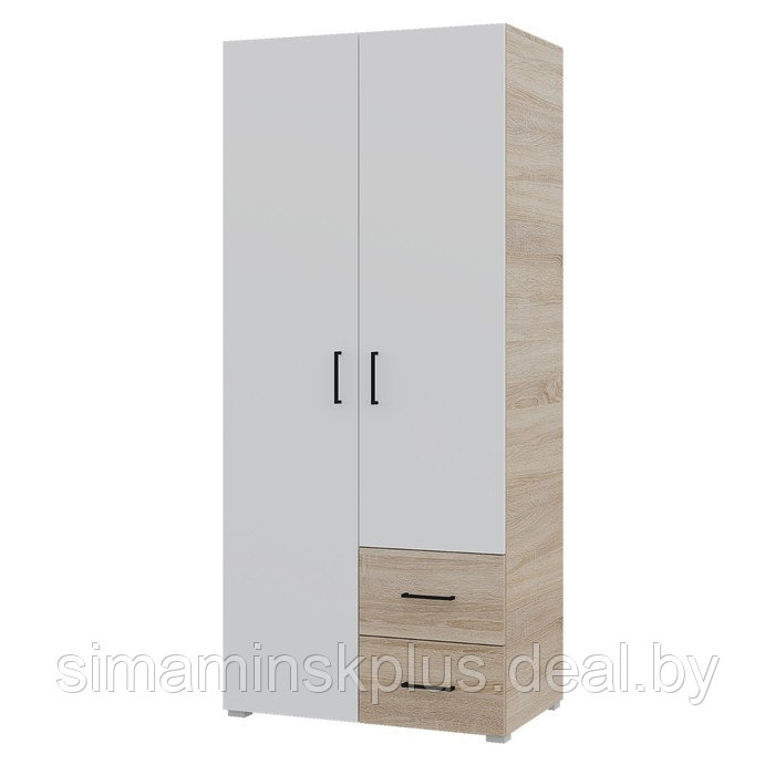Шкаф Victor, 2 створчатый, с ящиками, цвет сонома/белый - фото 1 - id-p213429014
