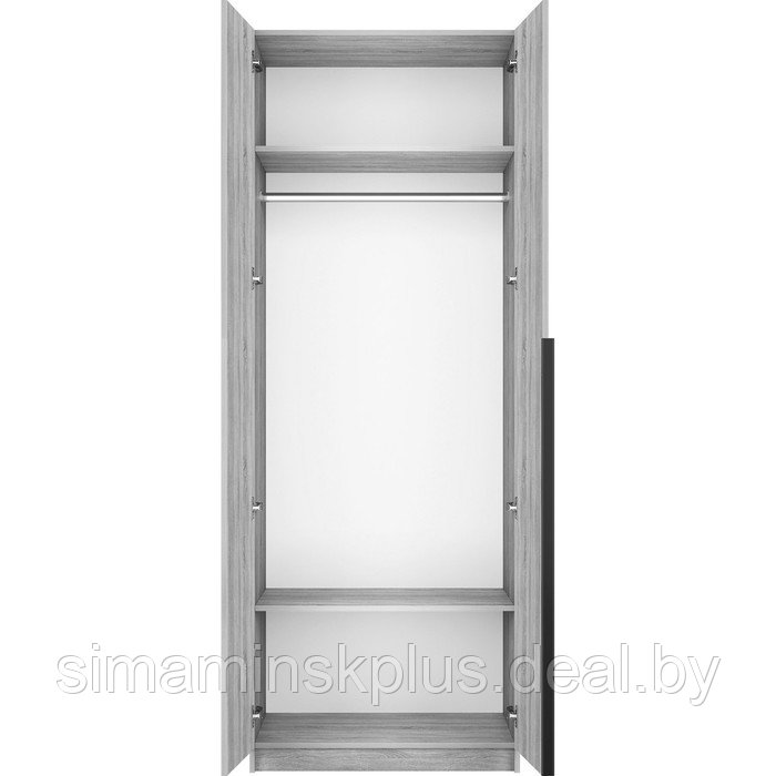 Шкаф 2-х дверный «Локер», 800×530×2200 мм, со штангой, цвет бетон - фото 2 - id-p213429017