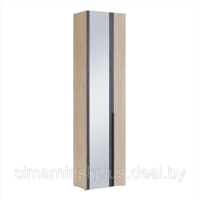 Шкаф двухдверный «Палермо №4», 600×405×2350 мм, с зеркалом, цвет палермо / рейн морион - фото 1 - id-p213429022