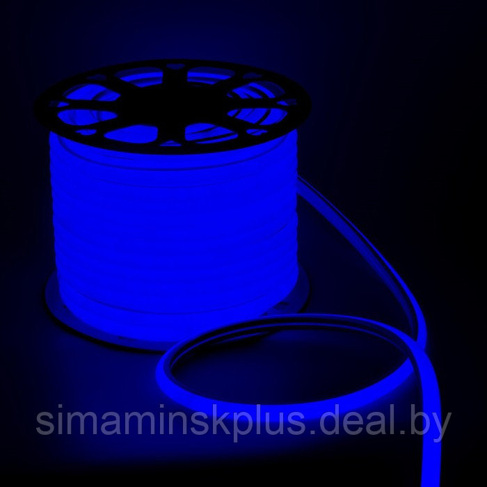 Гибкий неон Luazon Lighting 16 мм D-образный, IP65, 50 м, SMD2835, 120 LED/м, 220 В, свечение синее - фото 1 - id-p213429173