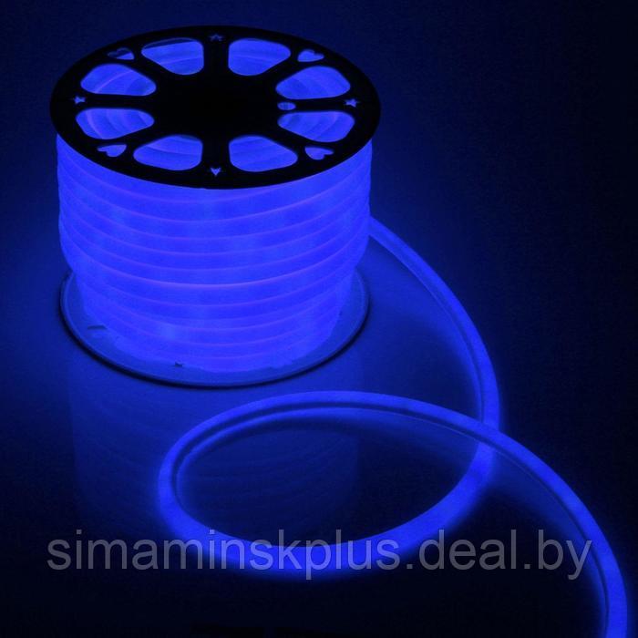 Гибкий неон Luazon Lighting 16 мм круглый, IP65, 50 м, SMD2835, 120 LED/м, 220 В, свечение синее - фото 1 - id-p213429175