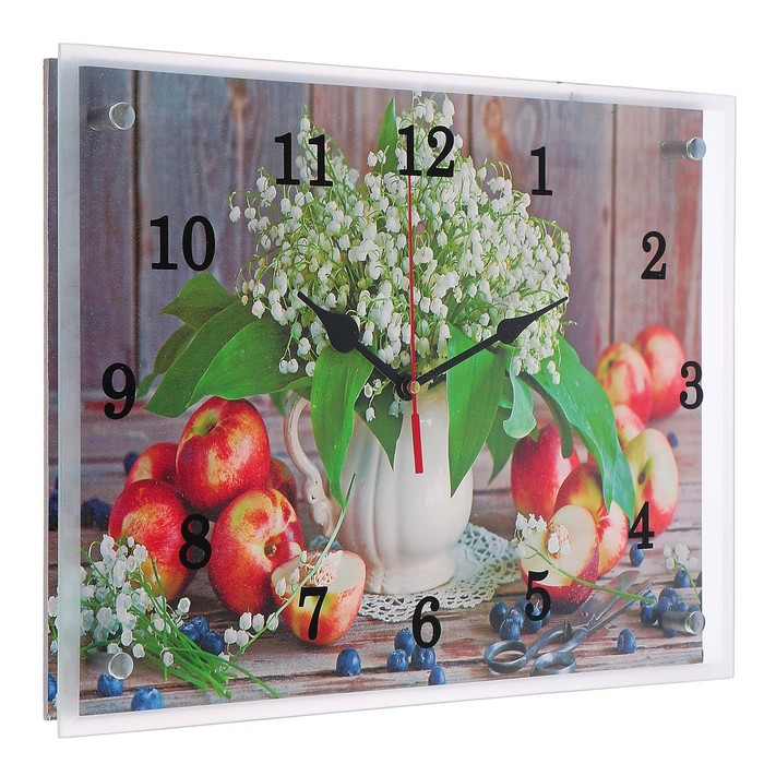 Часы настенные, серия: Цветы, "Цветы и яблоки", 30х40 см - фото 4 - id-p213428636