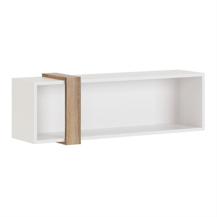 Шкаф навесной открытый «Гринвич №7», 1100×266×332 мм, цвет белый / авелано - фото 1 - id-p213430572