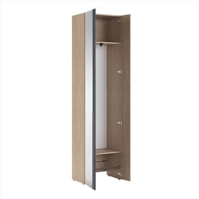 Шкаф двухдверный «Палермо №4», 600×405×2350 мм, с зеркалом, цвет палермо / рейн морион - фото 2 - id-p213432019
