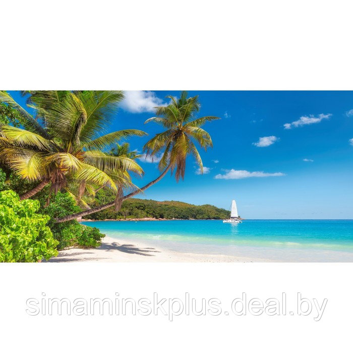 Фотосетка, 320 × 155 см, с фотопечатью, «Пляж с пальмами» - фото 1 - id-p213430321