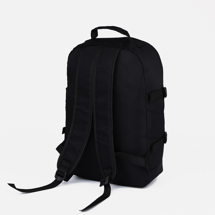 Рюкзак на молнии, 3 наружных кармана, цвет чёрный - фото 2 - id-p213430055