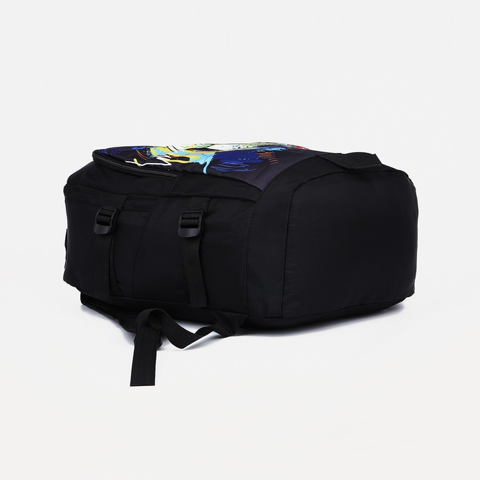 Рюкзак на молнии, 3 наружных кармана, цвет чёрный - фото 3 - id-p213430055