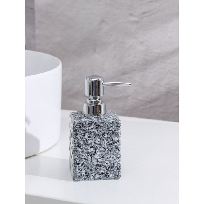 Дозатор для жидкого мыла Доляна «Гранит», 400 мл, цвет серый - фото 3 - id-p213433817