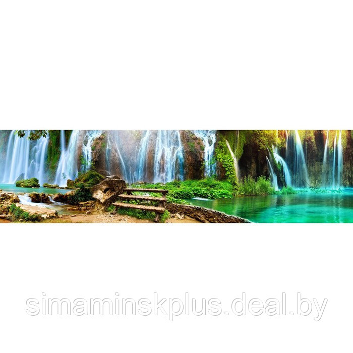 Фотосетка, 600 × 155 см, с фотопечатью, «Отдых у водопадов» - фото 1 - id-p213430779