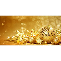 Фотосетка, 320 × 155 см, с фотопечатью, « Золотой новогодний шар»