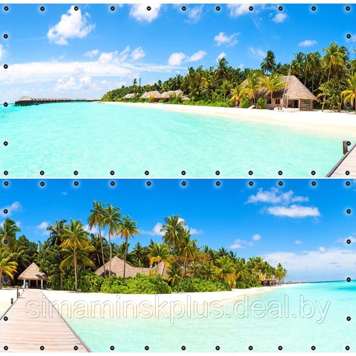Фотосетка, из двух полотен по 314 × 155 см, с фотопечатью, люверсы шаг 0.3 м, «Остров Бали» - фото 1 - id-p213430797