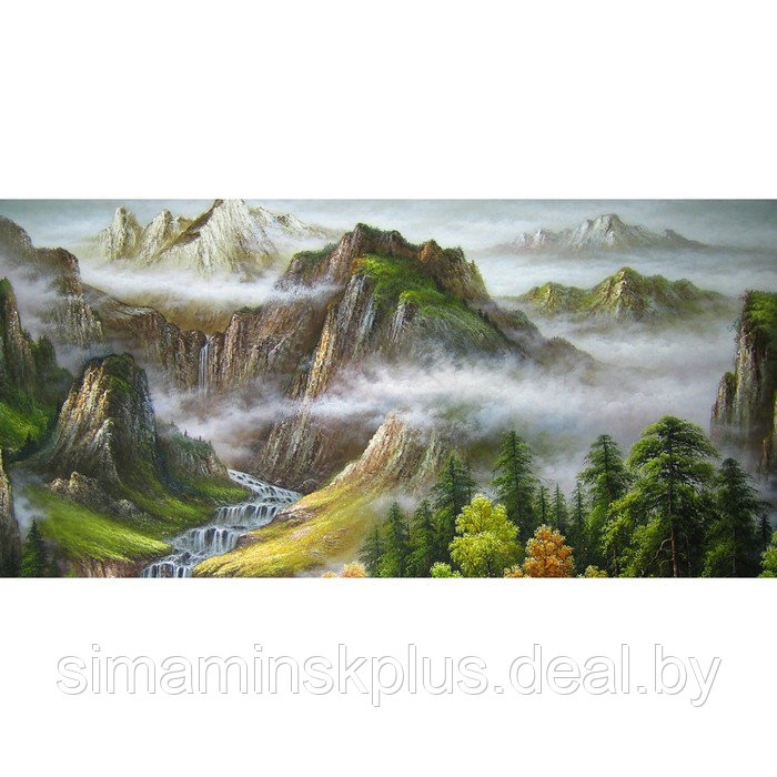 Фотосетка, 320 × 155 см, с фотопечатью, «Пейзаж с горами» - фото 1 - id-p213430430