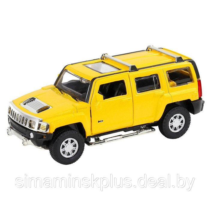 Машина металлическая Hummer H3 1:32 цвет жёлтый инерция, световые и звуковые эффекты, открываются двери - фото 3 - id-p213435363