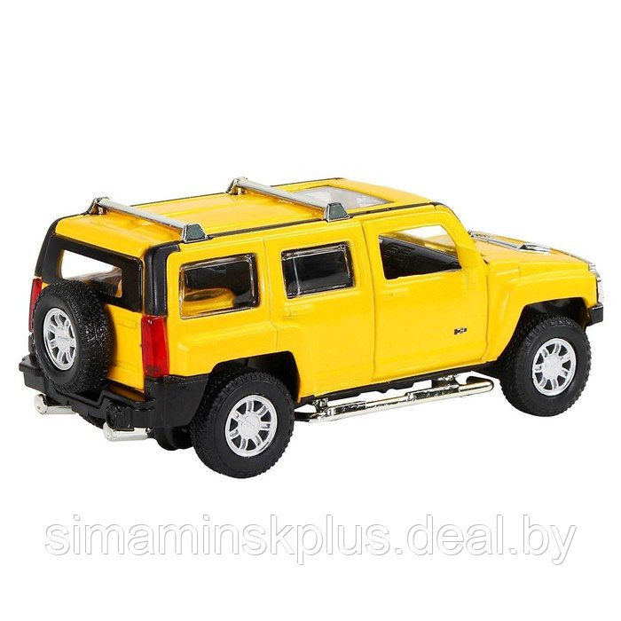 Машина металлическая Hummer H3 1:32 цвет жёлтый инерция, световые и звуковые эффекты, открываются двери - фото 5 - id-p213435363
