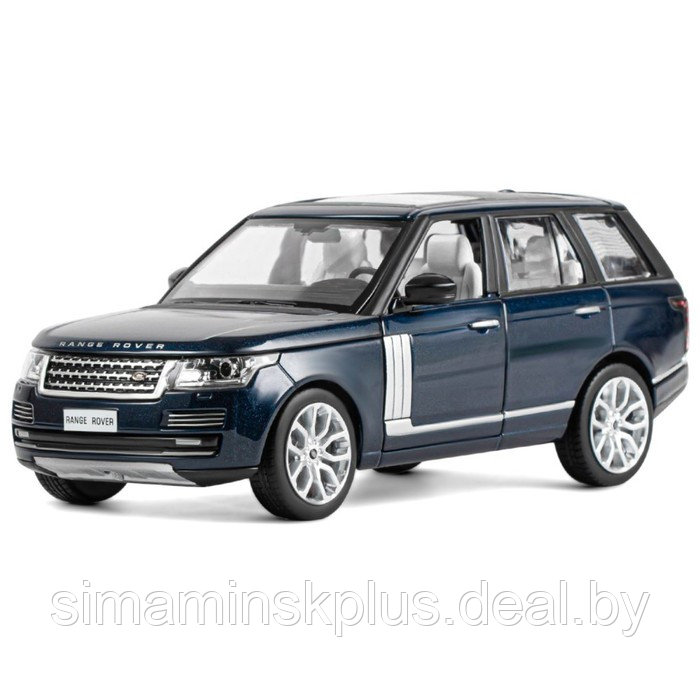 Машина металлическая Range Rover 1:26, открываются двери, капот, багажник, свет и звук, цвет синий перламутр - фото 2 - id-p213435377