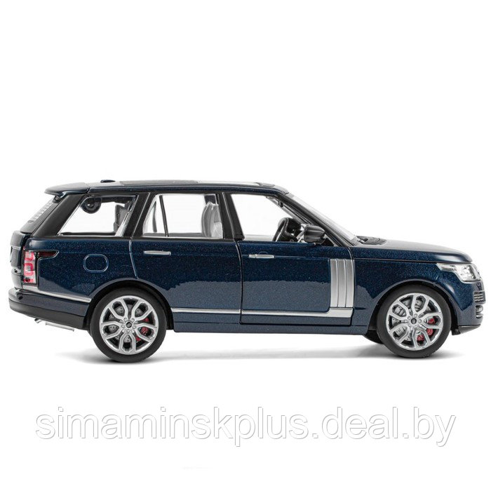 Машина металлическая Range Rover 1:26, открываются двери, капот, багажник, свет и звук, цвет синий перламутр - фото 7 - id-p213435377