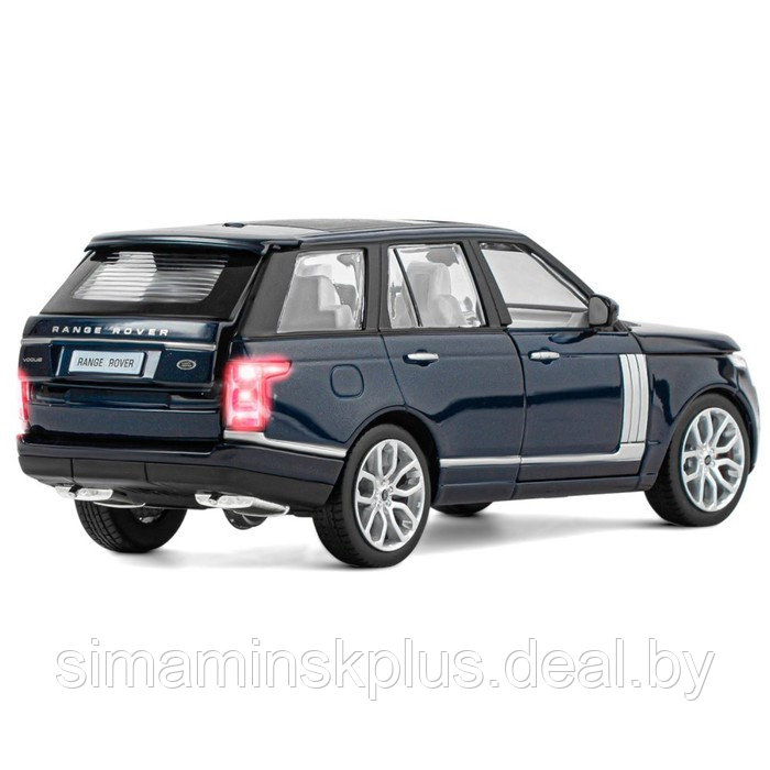 Машина металлическая Range Rover 1:26, открываются двери, капот, багажник, свет и звук, цвет синий перламутр - фото 8 - id-p213435377