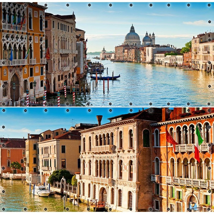 Фотосетка, из двух полотен по 314 × 155 см, с фотопечатью, люверсы шаг 0.3 м, «Венеция» - фото 1 - id-p213433538