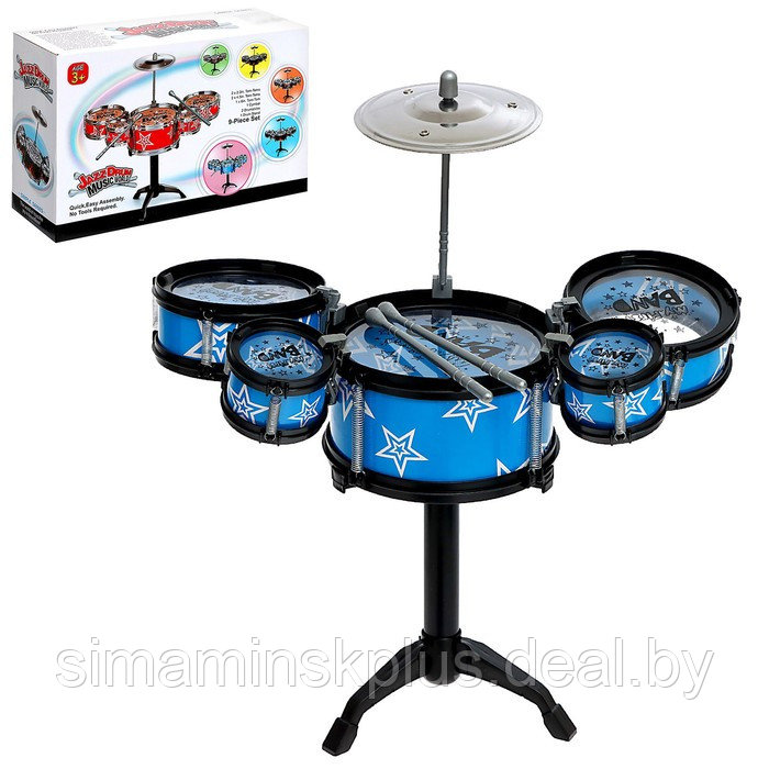Барабанная установка «Звезда», 5 барабанов, 2 палочки, 1 тарелка - фото 1 - id-p213435769