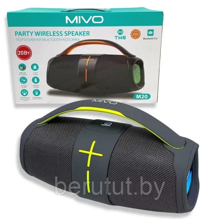 Колонка портативная музыкальная Bluetooth MIVO M20 - фото 1 - id-p213441047