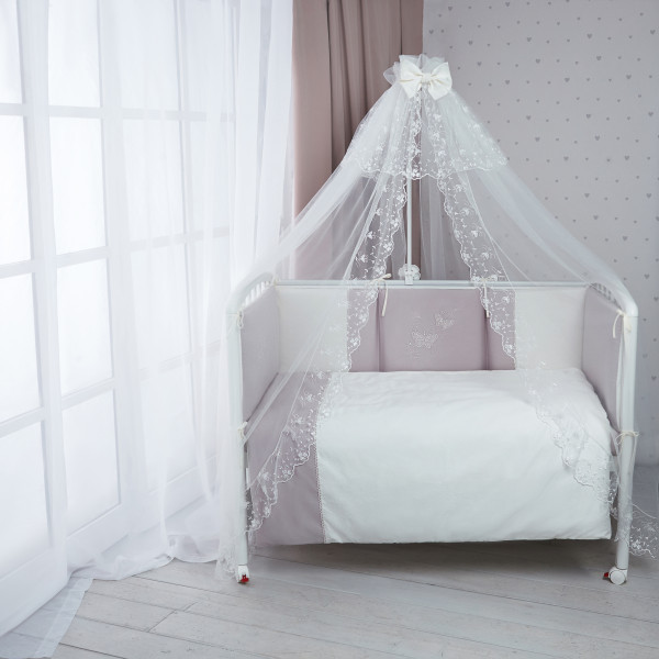 Комплект в кроватку Perina Амели кружево белый 6пр - фото 1 - id-p213441919
