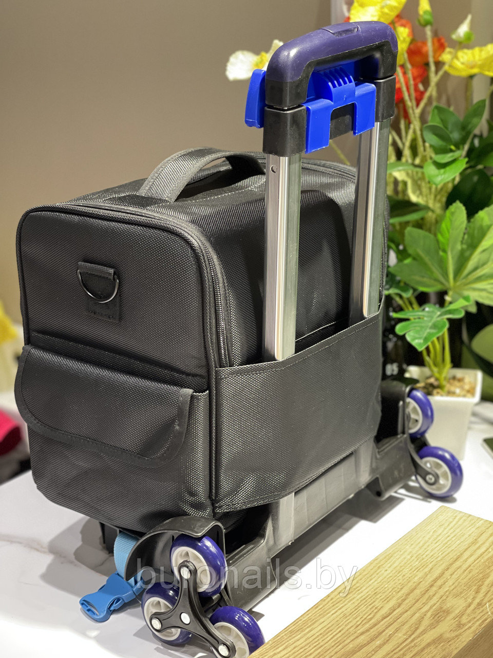 Cъемная тележка (мобильные колеса) для сумок (черно-синий) - фото 5 - id-p213454205
