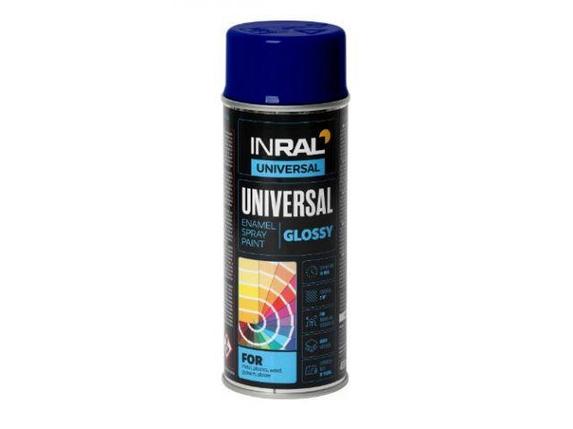 Краска-эмаль аэроз. универсальная чернильный INRAL 400мл (5022) (Цвет чернильный глянц.), фото 2