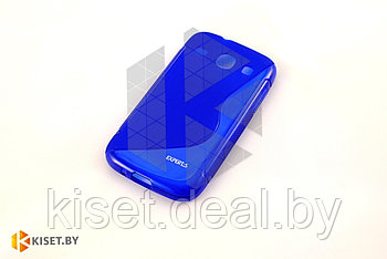 Силиконовый чехол для Samsung Galaxy Core II (G355H), синий с волной