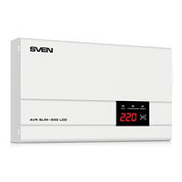 Стабилизатор напряжения 500VA SVEN AVR SLIM-500 LCD (500VA/400W, 1 евророзетка)