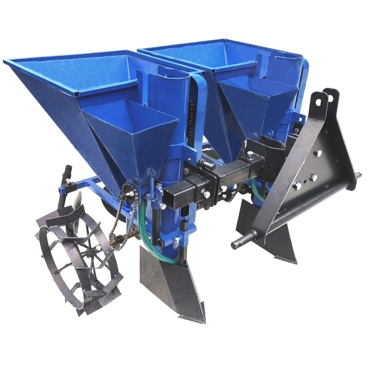 Картофелесажалка двухрядная с дозатором удобрений для мини-трактора (КСО1ТД)