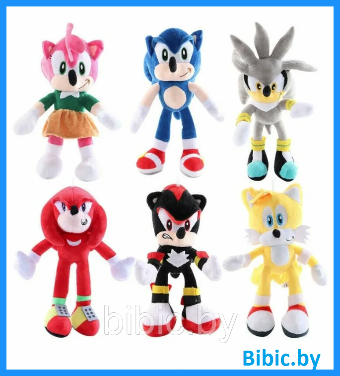 Детская мягкая игрушка Соник, герои мультфильма Sonic, мягкие плюшевые игрушки антистресс для детей и малышей