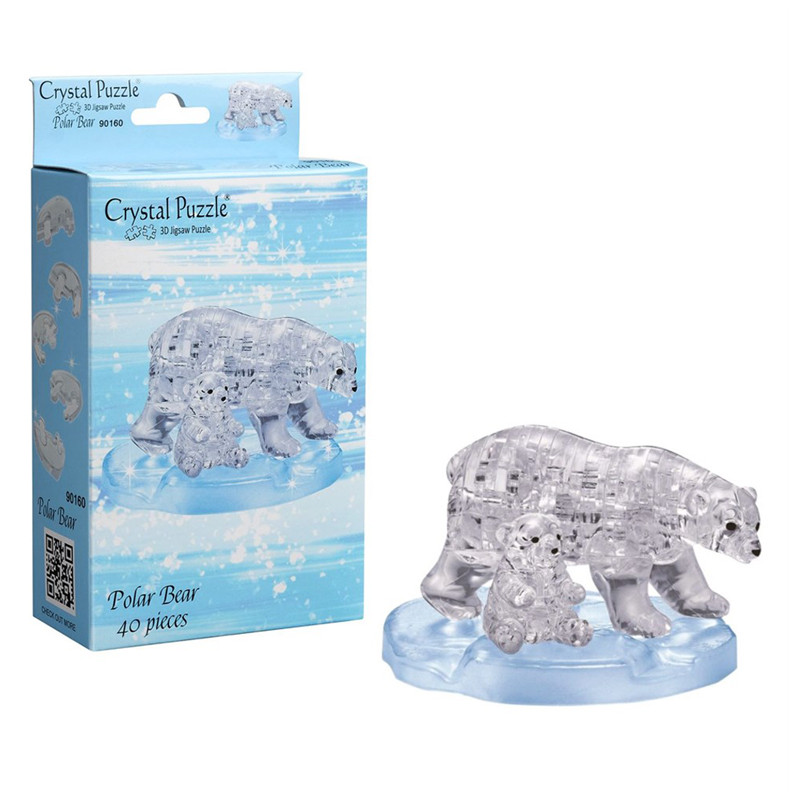 Пазл 3D "Два белых медведя", картонная коробка Crystal puzzle (90160)